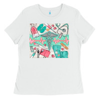 White nurse medical equipment Ladies Tee - TumblerDesignByShophia