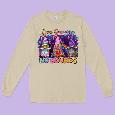Love Gnomies No Brounds Pride Long Sleeve Tee Designed By Fadigitalartstudio