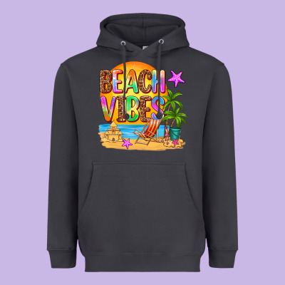 Beach Vibes Heavyweight Hoodie Designed By Adodesignshop