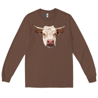 Chestnut hereford cow head Long Sleeve Tee - RanaPortraitStore