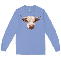 Colony Blue hereford cow head Long Sleeve Tee - RanaPortraitStore
