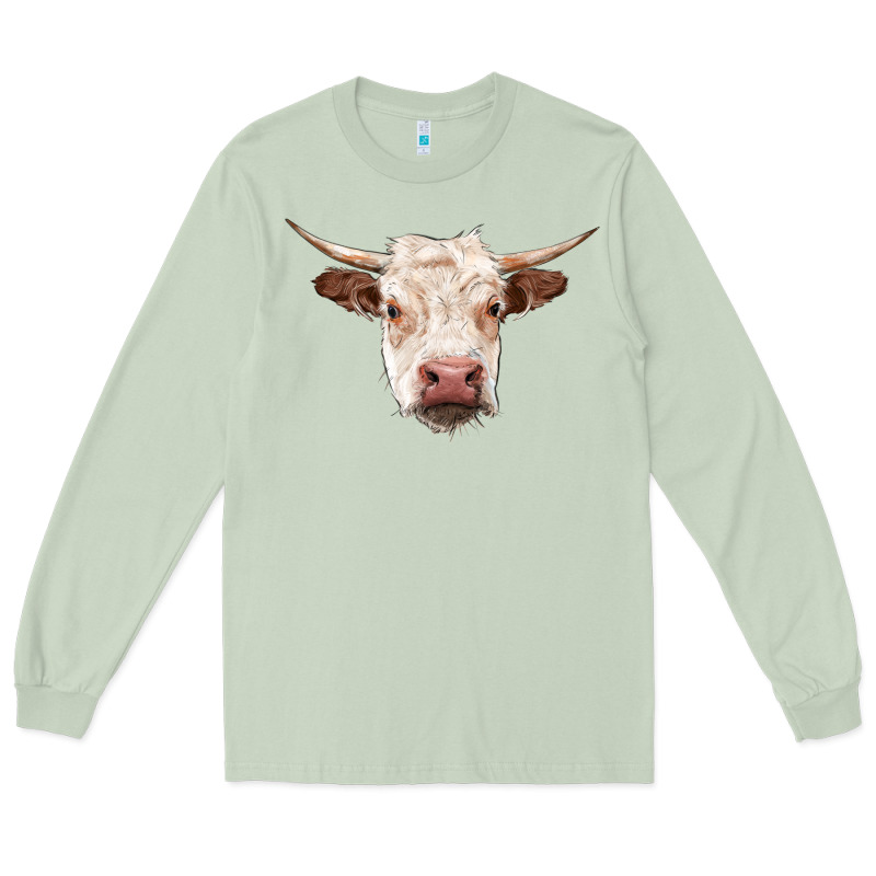 Hereford Cow Head Long Sleeve Tee by RanaPortraitStore | Teevron