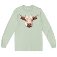 Matcha hereford cow head Long Sleeve Tee - RanaPortraitStore