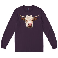 Plum hereford cow head Long Sleeve Tee - RanaPortraitStore