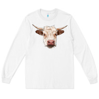 White hereford cow head Long Sleeve Tee - RanaPortraitStore