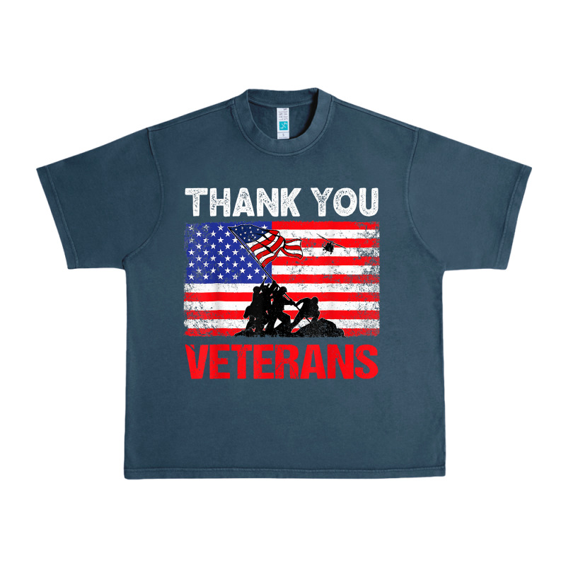 Thank You Veterans Service Patriot Veteran Day American Flag T Shirt Urban Heavy Tee by maiPhamDesign | Teevron