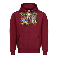 Burgundy hello summer camel at the beach Zipper Hoodie - BarkalooDesign