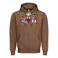 Chestnut hello summer camel at the beach Zipper Hoodie - BarkalooDesign