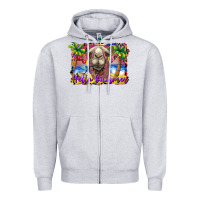 Heather Grey hello summer camel at the beach Zipper Hoodie - BarkalooDesign