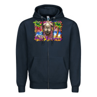 Navy hello summer camel at the beach Zipper Hoodie - BarkalooDesign