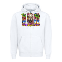 White hello summer camel at the beach Zipper Hoodie - BarkalooDesign