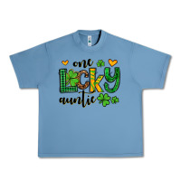 Pebble Blue One lucky auntie St. Patrick's Urban Heavy Tee - OliviaCreatesArt