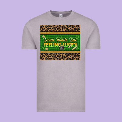 Dead Inside But Feeling Lucky 20oz Skinny Tumbler Vintage Tee Designed By Howdyjamesfarm