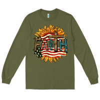 Army Green Faith USA Long Sleeve Tee - FaDigitalArtStudio