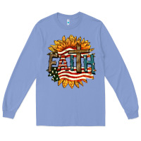 Colony Blue Faith USA Long Sleeve Tee - FaDigitalArtStudio
