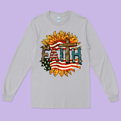 Faith Usa Long Sleeve Tee Designed By Fadigitalartstudio