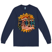 Navy Faith USA Long Sleeve Tee - FaDigitalArtStudio