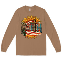 Toasted Coconut Faith USA Long Sleeve Tee - FaDigitalArtStudio