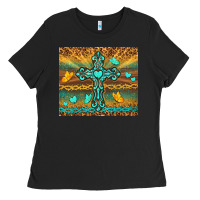 Black western cross Ladies Tee - TumblerDesignByShophia