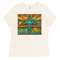 Bone western cross Ladies Tee - TumblerDesignByShophia