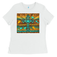 White western cross Ladies Tee - TumblerDesignByShophia