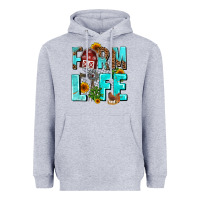 Heather Grey farm life Heavyweight Hoodie - AdoDesignShop