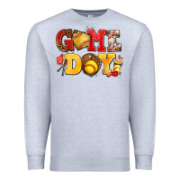 Heather Grey game day softball Premium Sweatshirt - AdoDesignShop