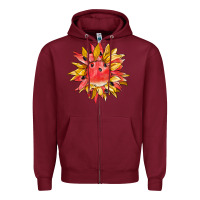 Burgundy watermelon sunflower Zipper Hoodie - BarkalooDesign