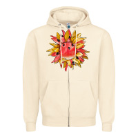 Sandshell watermelon sunflower Zipper Hoodie - BarkalooDesign