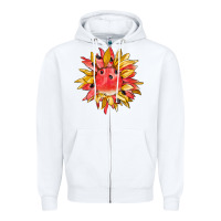 White watermelon sunflower Zipper Hoodie - BarkalooDesign