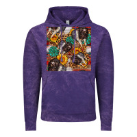 Cloud Purple baby hampshire pig sunflowers seamless pattern Vintage Hoodie - FaDigitalArtStudio