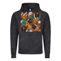 Vintage Black baby hampshire pig sunflowers seamless pattern Vintage Hoodie - FaDigitalArtStudio