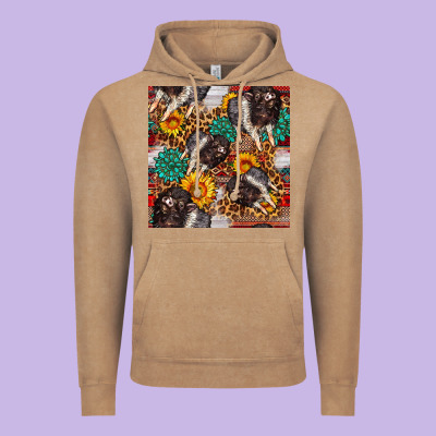Baby Hampshire Pig Sunflowers Seamless Pattern Vintage Hoodie Designed By Fadigitalartstudio