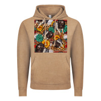 Vintage Coffee baby hampshire pig sunflowers seamless pattern Vintage Hoodie - FaDigitalArtStudio