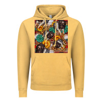 Vintage Mustard baby hampshire pig sunflowers seamless pattern Vintage Hoodie - FaDigitalArtStudio