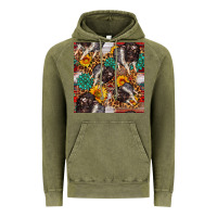 Vintage Olive baby hampshire pig sunflowers seamless pattern Vintage Hoodie - FaDigitalArtStudio