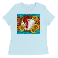 Baby Blue western rooster Ladies Tee - TumblerDesignByShophia