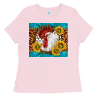 Bubblegum Pink western rooster Ladies Tee - TumblerDesignByShophia