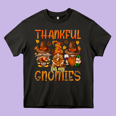Thankful For My Gnomies Heavy Core Tee Designed By Nancycooperartshop