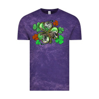 Cloud Purple St. Patrick's Day shamrock leopard and cowhide Vintage Tee - CowGirlArtShop