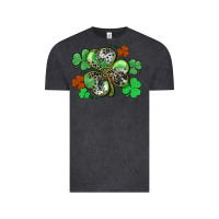 Vintage Black St. Patrick's Day shamrock leopard and cowhide Vintage Tee - CowGirlArtShop