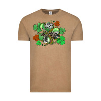 St. Patrick's Day Shamrock Leopard And Cowhide Vintage Tee | Teevron