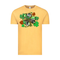 Vintage Mustard St. Patrick's Day shamrock leopard and cowhide Vintage Tee - CowGirlArtShop