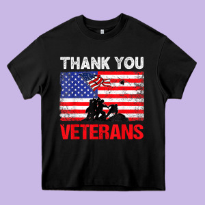 Thank You Veterans Service Patriot Veteran Day American Flag T Shirt Heavy Core Tee Designed By Maiphamdesign