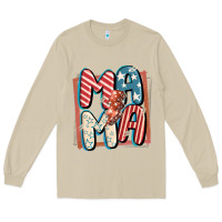 Mushroom 4th of July mama with lightning bolt Long Sleeve Tee - FaDigitalArtStudio