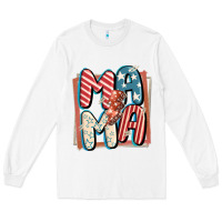 White 4th of July mama with lightning bolt Long Sleeve Tee - FaDigitalArtStudio