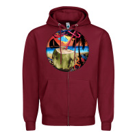 Burgundy coconut drink colorful leopard Zipper Hoodie - BarkalooDesign