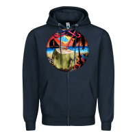 Navy coconut drink colorful leopard Zipper Hoodie - BarkalooDesign