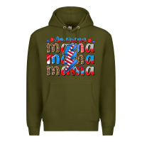Army Green american mama Premium Hoodie - CowhideDigitalArt