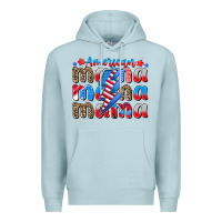 Blue Mist american mama Premium Hoodie - CowhideDigitalArt